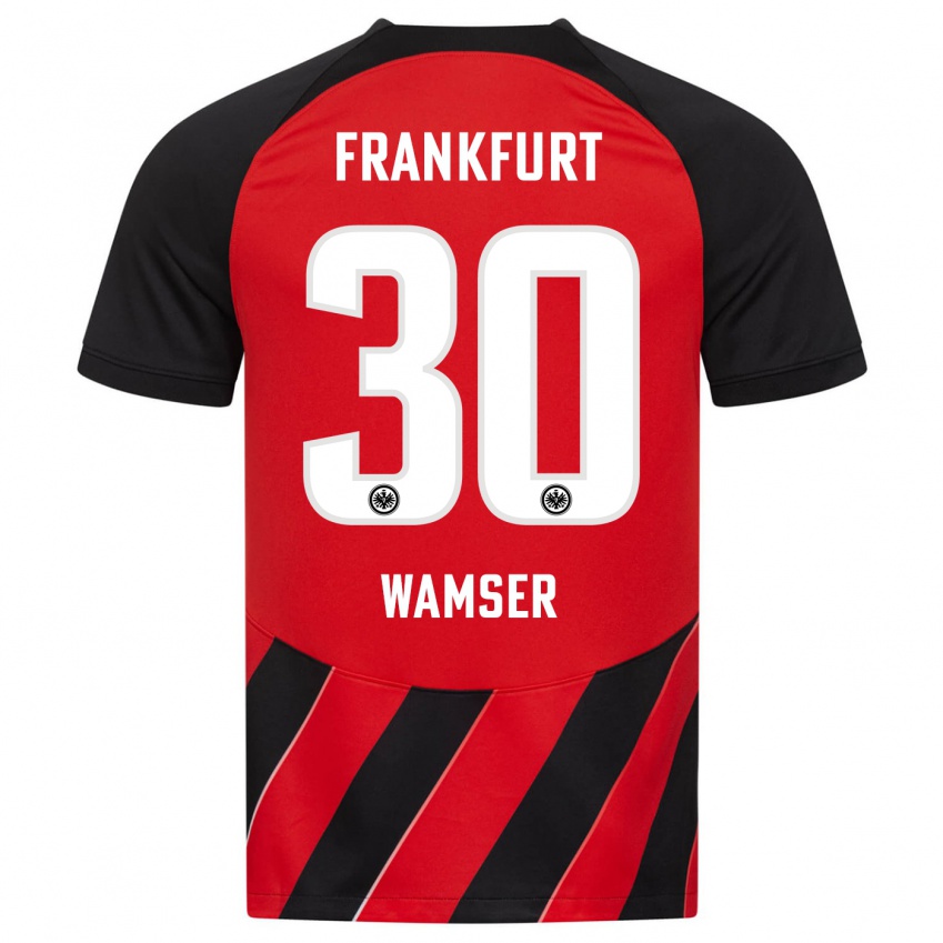 Børn Carlotta Wamser #30 Rød Sort Hjemmebane Spillertrøjer 2023/24 Trøje T-Shirt