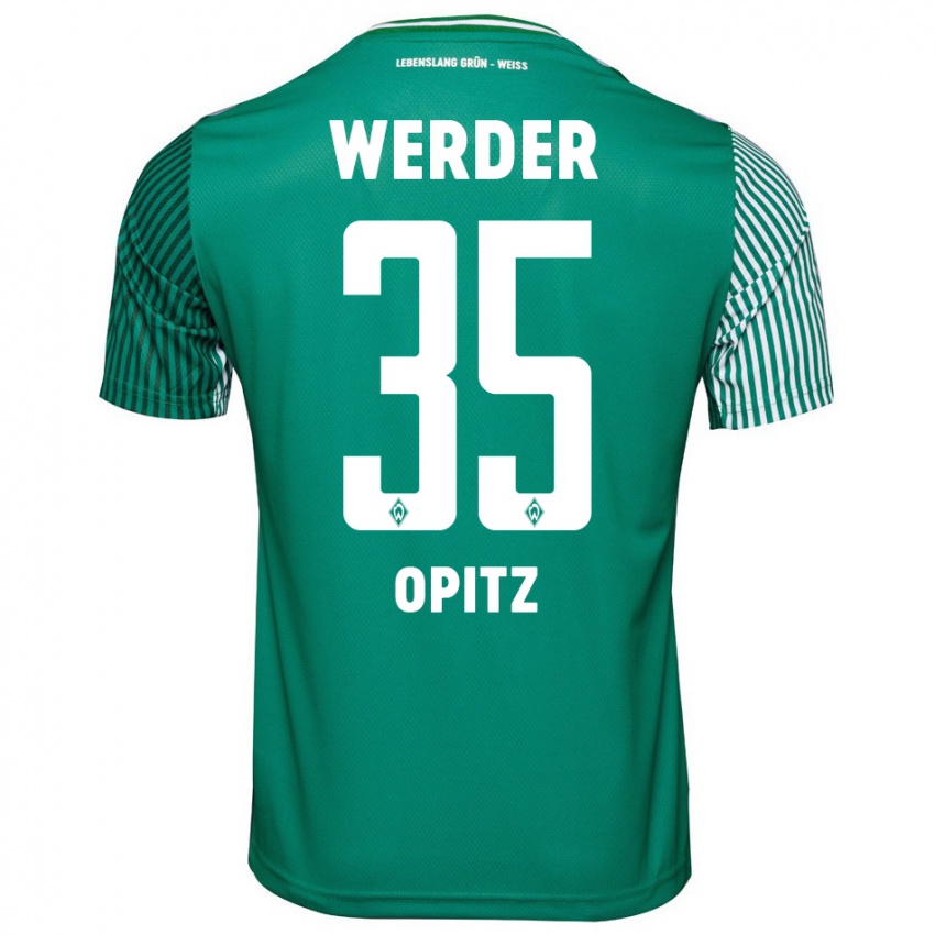 Børn Leon Opitz #35 Grøn Hjemmebane Spillertrøjer 2023/24 Trøje T-Shirt