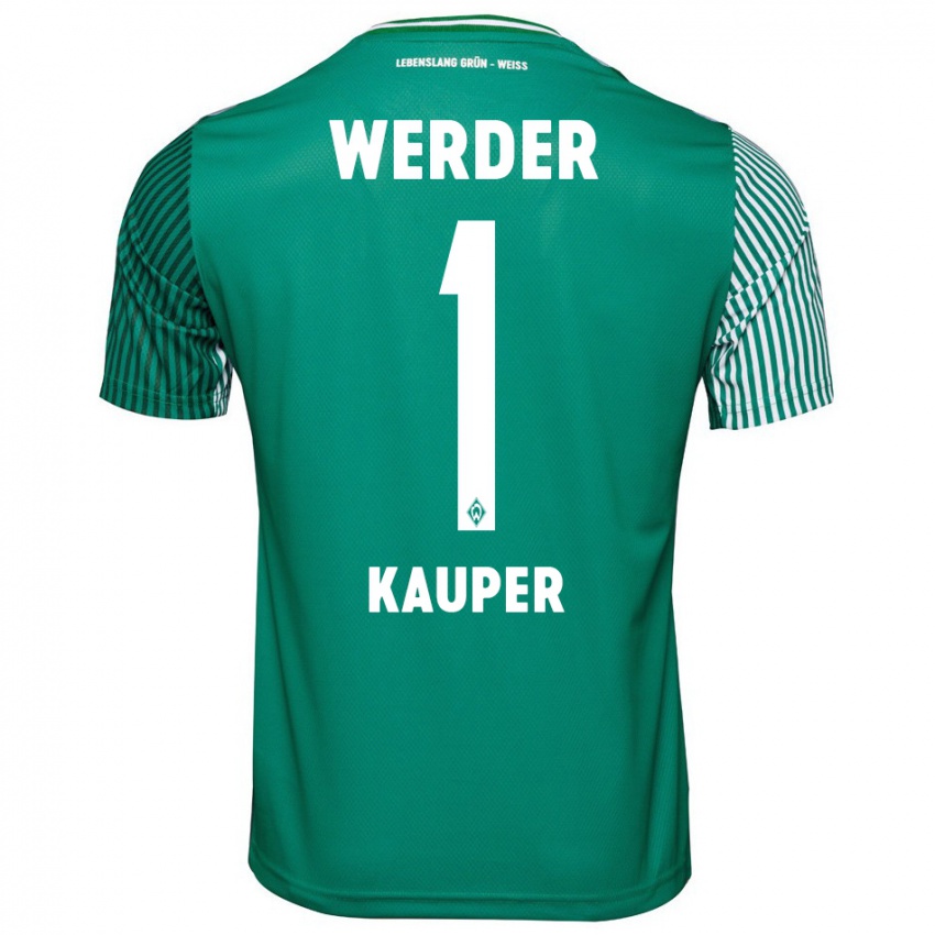 Børn Ben Käuper #1 Grøn Hjemmebane Spillertrøjer 2023/24 Trøje T-Shirt