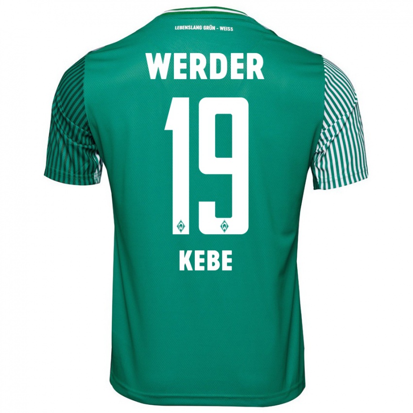 Børn David Kébé #19 Grøn Hjemmebane Spillertrøjer 2023/24 Trøje T-Shirt
