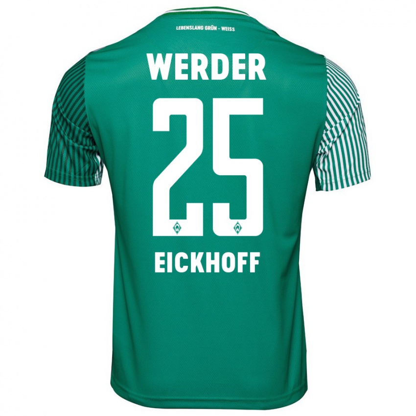 Børn Mika Eickhoff #25 Grøn Hjemmebane Spillertrøjer 2023/24 Trøje T-Shirt