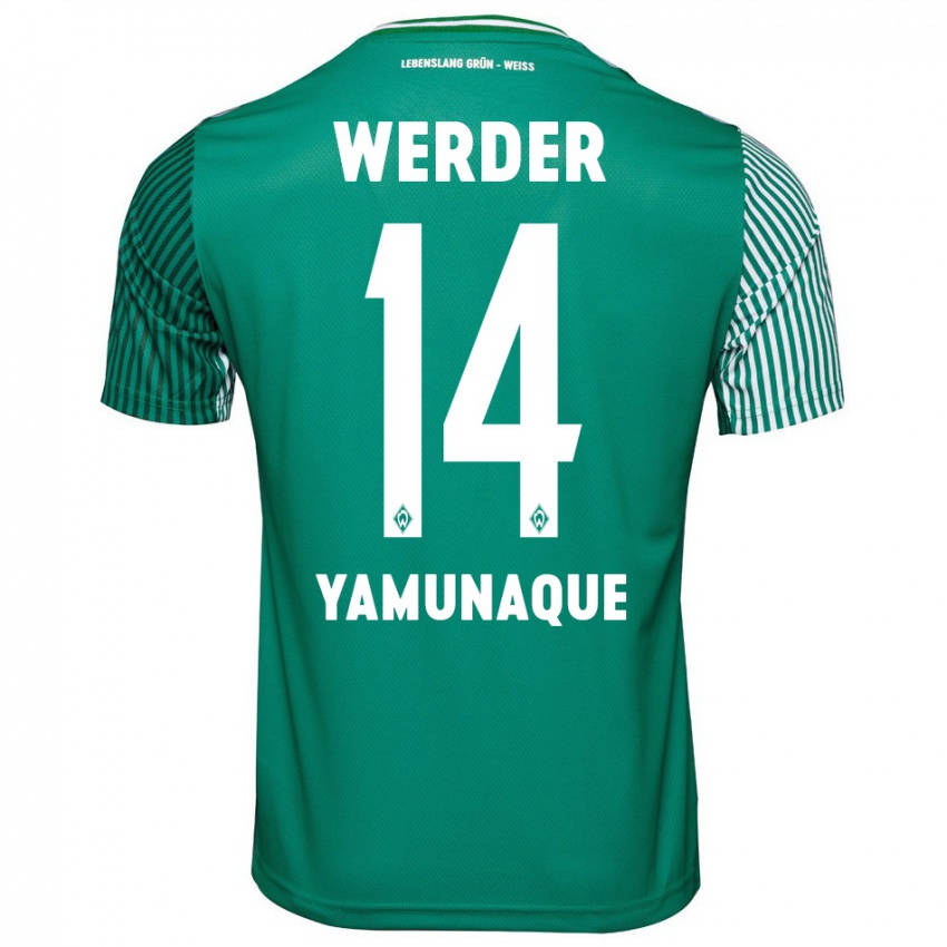 Børn Rafael Pascual Ramirez Yamunaque #14 Grøn Hjemmebane Spillertrøjer 2023/24 Trøje T-Shirt