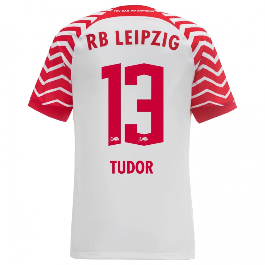 Børn Aaron Tudor #13 Hvid Hjemmebane Spillertrøjer 2023/24 Trøje T-Shirt