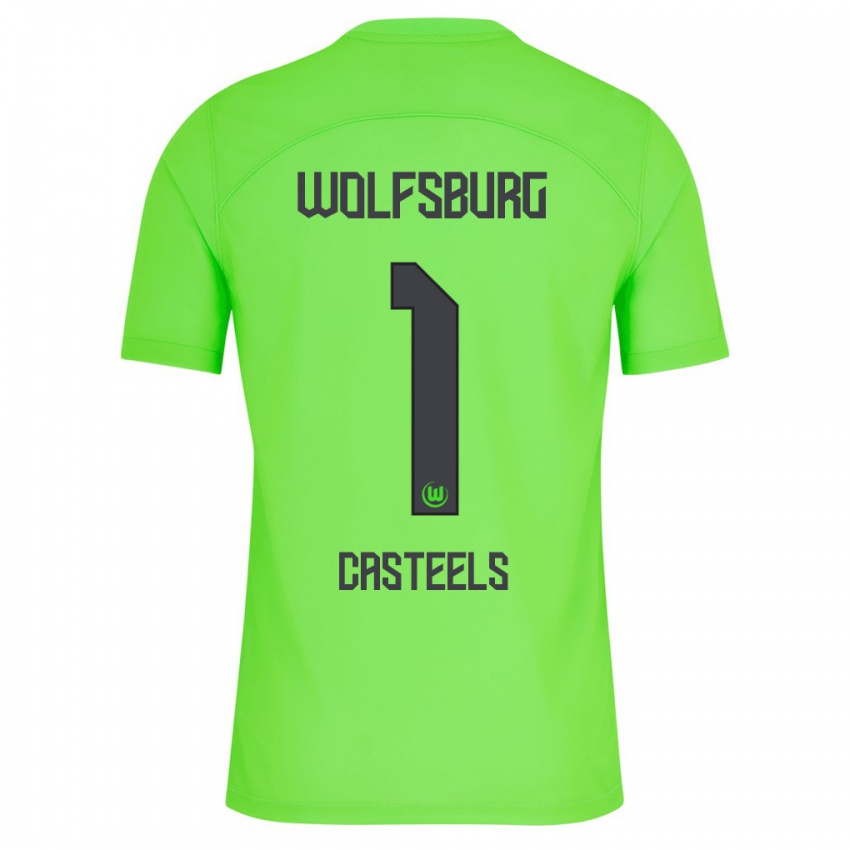 Børn Koen Casteels #1 Grøn Hjemmebane Spillertrøjer 2023/24 Trøje T-Shirt