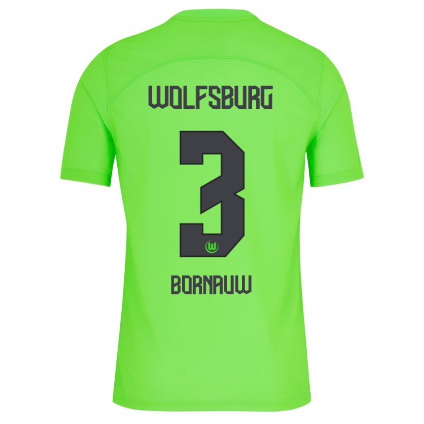 Børn Sebastiaan Bornauw #3 Grøn Hjemmebane Spillertrøjer 2023/24 Trøje T-Shirt