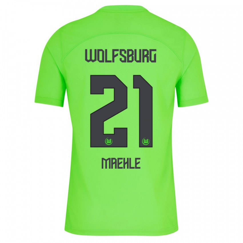 Børn Joakim Maehle #21 Grøn Hjemmebane Spillertrøjer 2023/24 Trøje T-Shirt