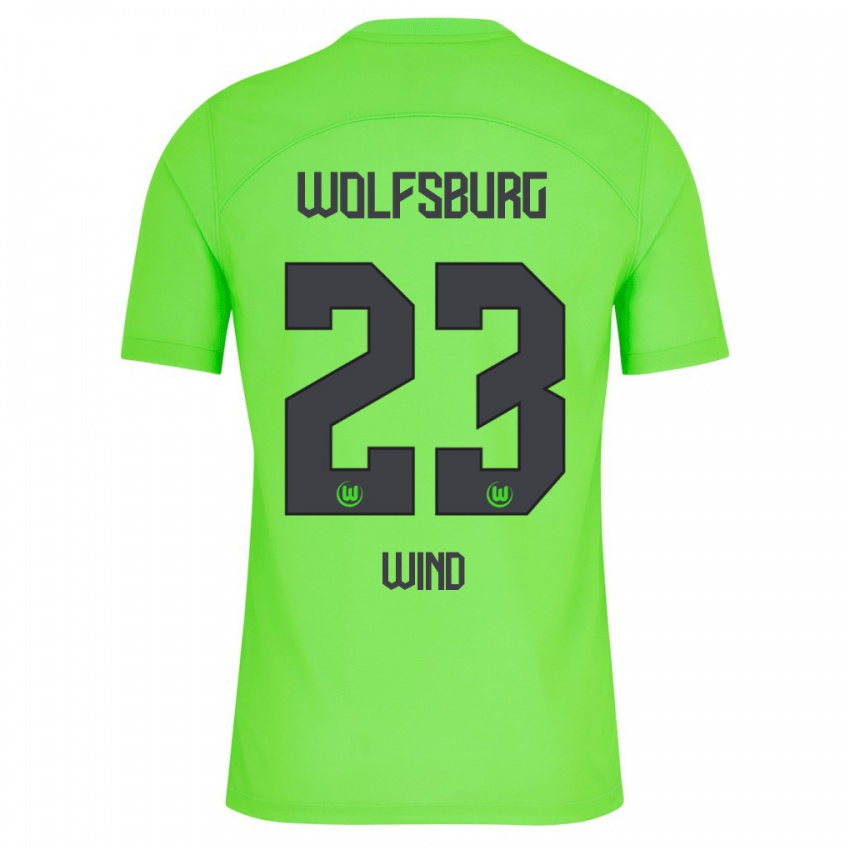 Børn Jonas Wind #23 Grøn Hjemmebane Spillertrøjer 2023/24 Trøje T-Shirt