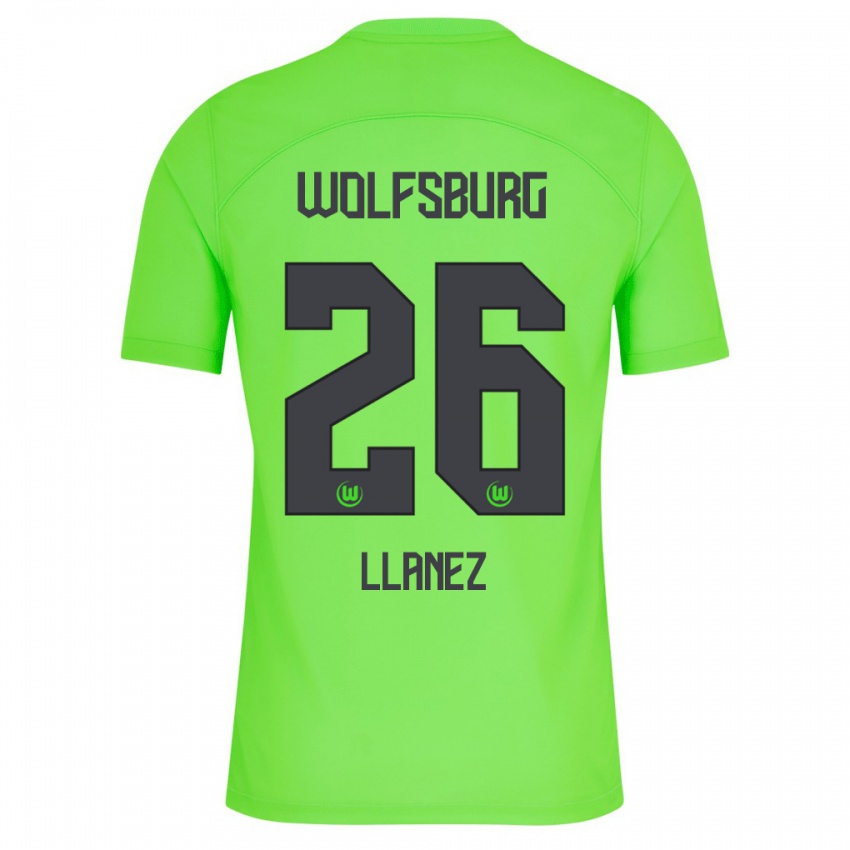 Børn Ulysses Llanez #26 Grøn Hjemmebane Spillertrøjer 2023/24 Trøje T-Shirt