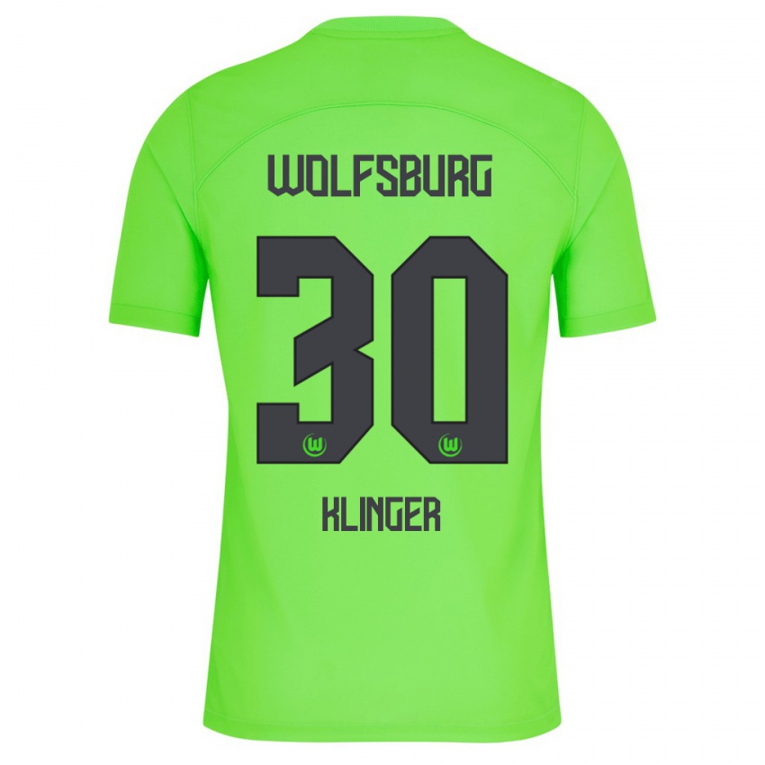 Børn Niklas Klinger #30 Grøn Hjemmebane Spillertrøjer 2023/24 Trøje T-Shirt