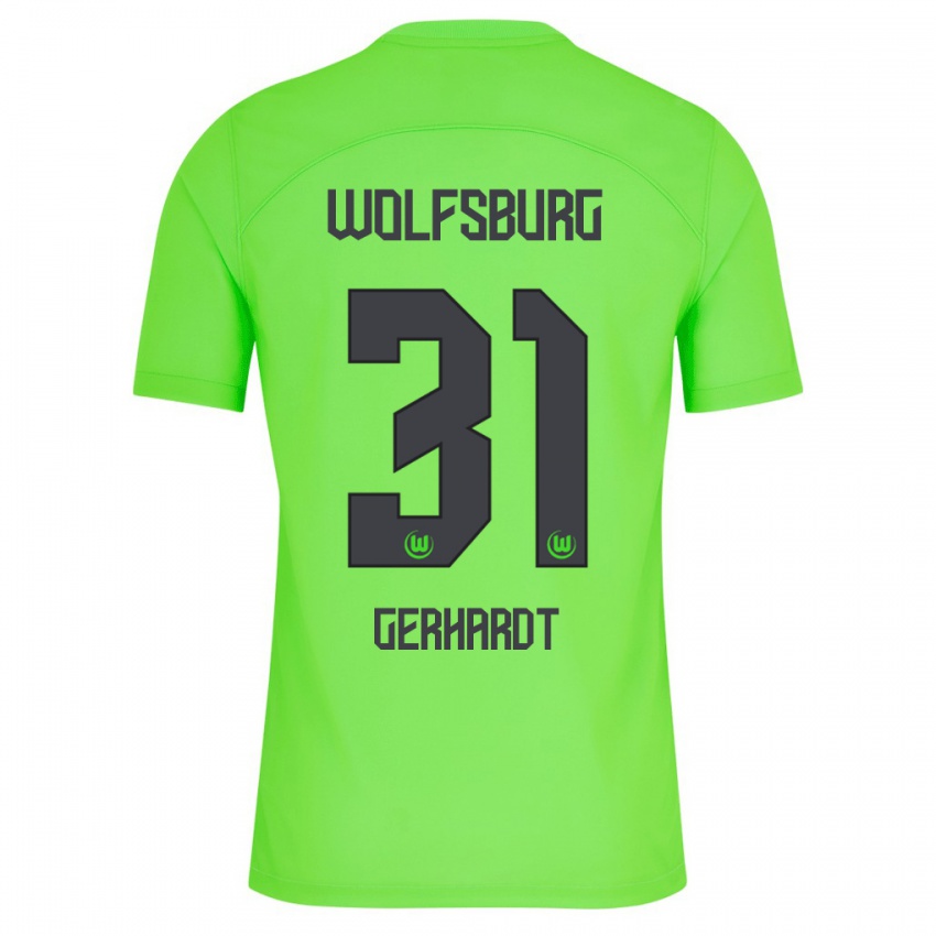 Børn Yannick Gerhardt #31 Grøn Hjemmebane Spillertrøjer 2023/24 Trøje T-Shirt