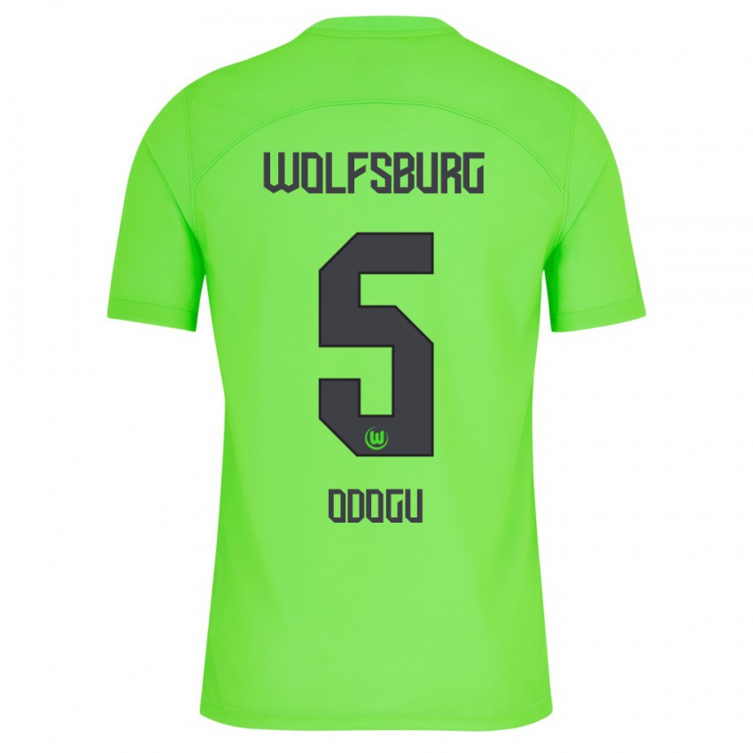 Børn David Odogu #5 Grøn Hjemmebane Spillertrøjer 2023/24 Trøje T-Shirt