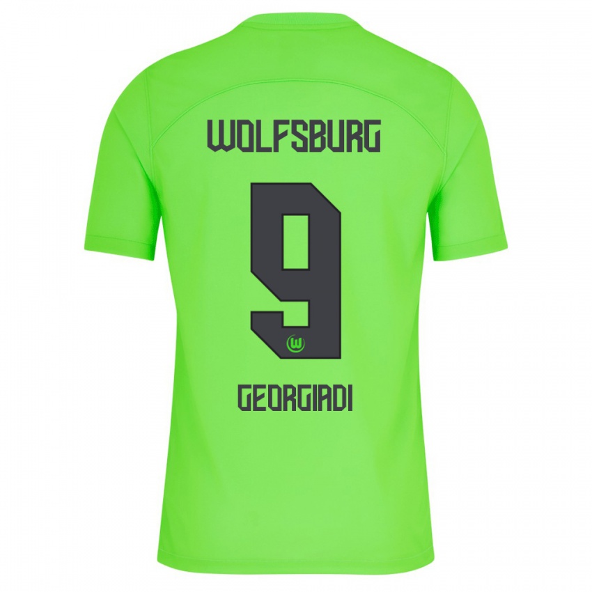 Børn Alexander Georgiadi #9 Grøn Hjemmebane Spillertrøjer 2023/24 Trøje T-Shirt