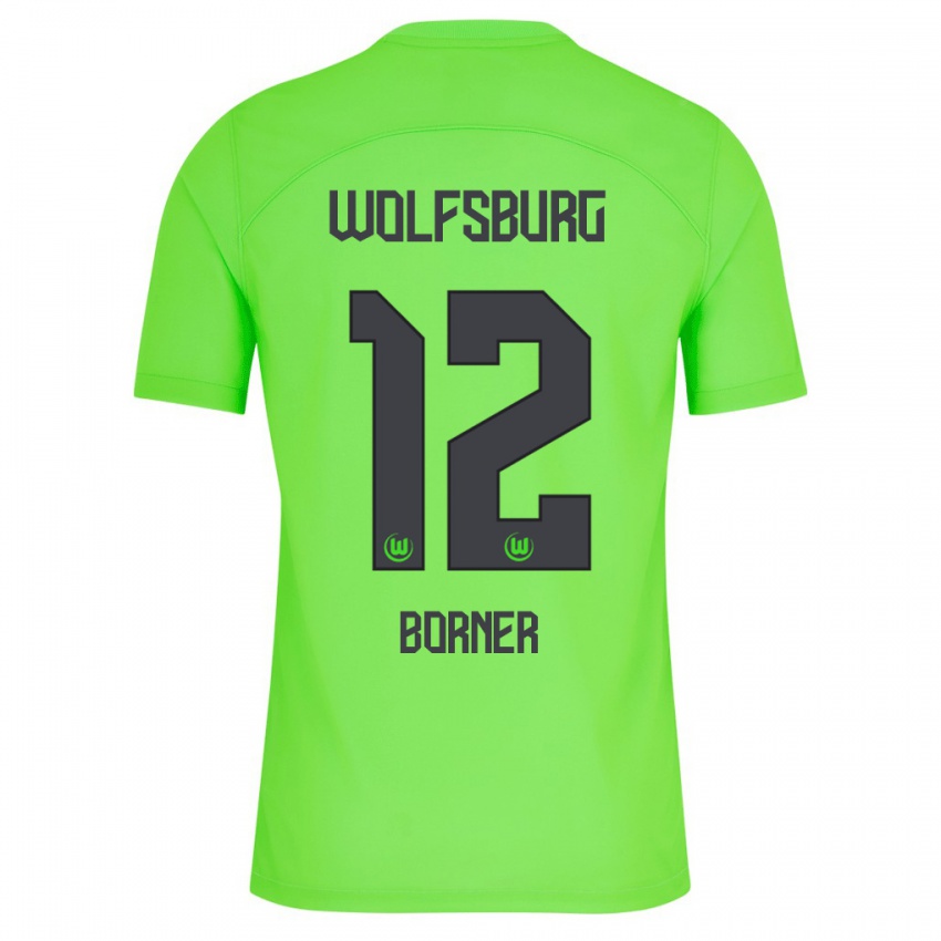 Børn Benedikt Börner #12 Grøn Hjemmebane Spillertrøjer 2023/24 Trøje T-Shirt