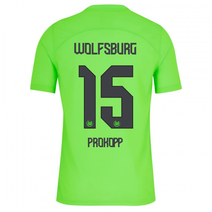 Børn Oskar Prokopp #15 Grøn Hjemmebane Spillertrøjer 2023/24 Trøje T-Shirt