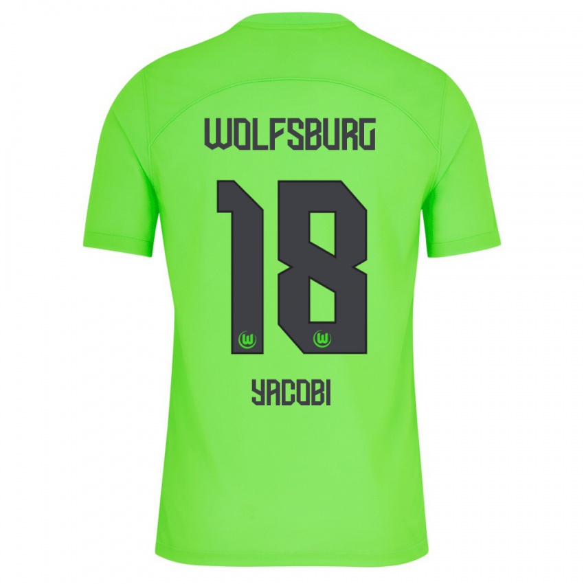 Børn Nilas Yacobi #18 Grøn Hjemmebane Spillertrøjer 2023/24 Trøje T-Shirt