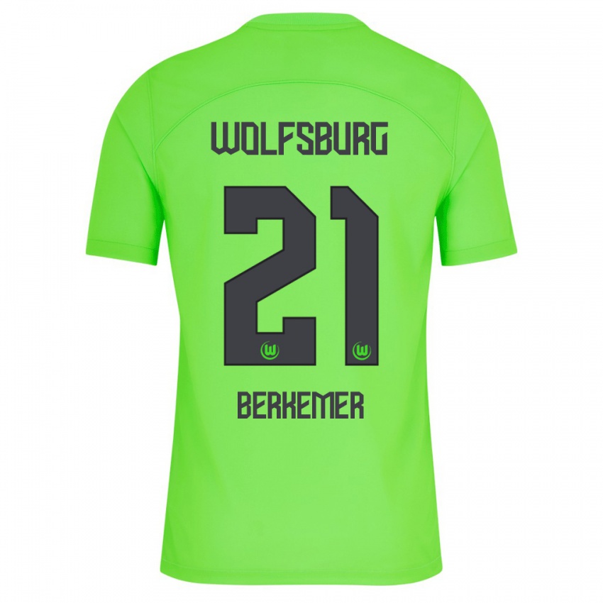 Børn Melvin Berkemer #21 Grøn Hjemmebane Spillertrøjer 2023/24 Trøje T-Shirt
