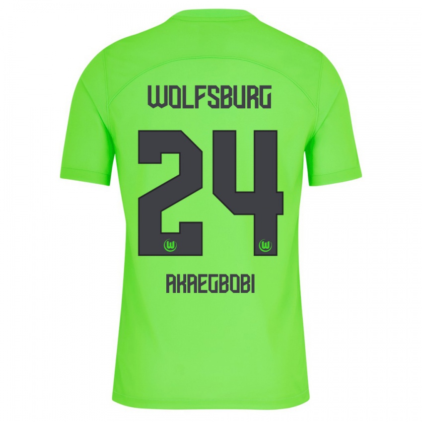 Børn Jonathan Akaegbobi #24 Grøn Hjemmebane Spillertrøjer 2023/24 Trøje T-Shirt