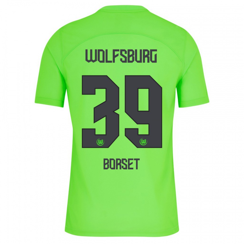 Børn Anders Rønne Børset #39 Grøn Hjemmebane Spillertrøjer 2023/24 Trøje T-Shirt