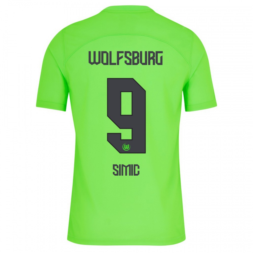 Børn Karlo Simic #9 Grøn Hjemmebane Spillertrøjer 2023/24 Trøje T-Shirt
