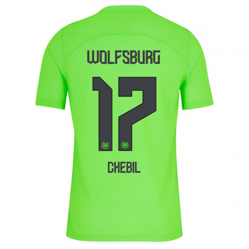 Børn Yasin Chebil #17 Grøn Hjemmebane Spillertrøjer 2023/24 Trøje T-Shirt