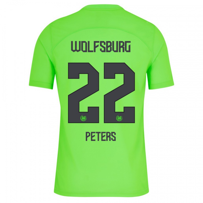 Børn Laurin Peters #22 Grøn Hjemmebane Spillertrøjer 2023/24 Trøje T-Shirt