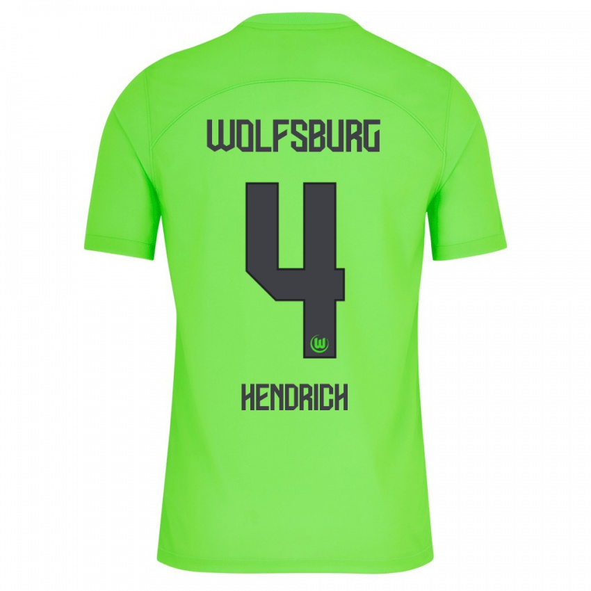 Børn Kathrin Hendrich #4 Grøn Hjemmebane Spillertrøjer 2023/24 Trøje T-Shirt