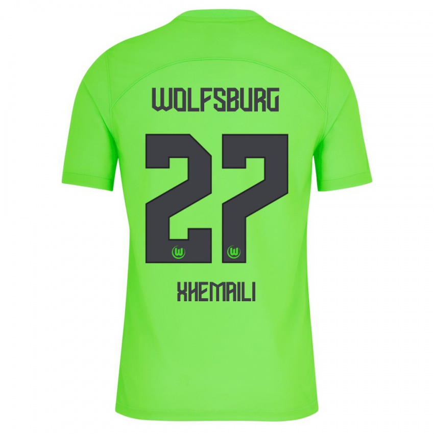 Børn Riola Xhemaili #27 Grøn Hjemmebane Spillertrøjer 2023/24 Trøje T-Shirt