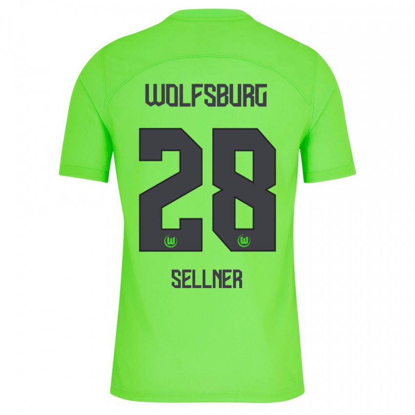 Børn Tabea Sellner #28 Grøn Hjemmebane Spillertrøjer 2023/24 Trøje T-Shirt