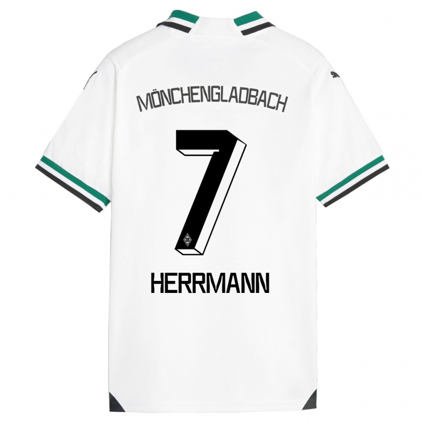 Børn Patrick Herrmann #7 Hvid Grøn Hjemmebane Spillertrøjer 2023/24 Trøje T-Shirt