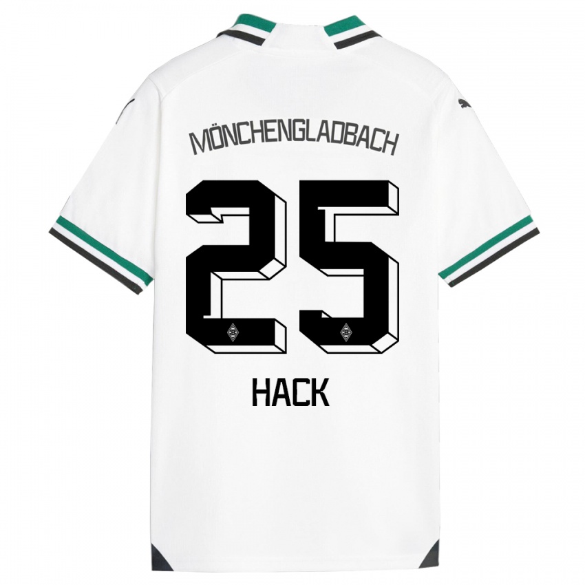 Børn Robin Hack #25 Hvid Grøn Hjemmebane Spillertrøjer 2023/24 Trøje T-Shirt