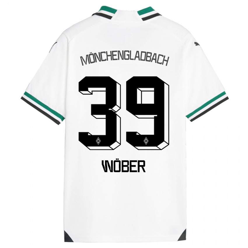 Børn Maximilian Wöber #39 Hvid Grøn Hjemmebane Spillertrøjer 2023/24 Trøje T-Shirt