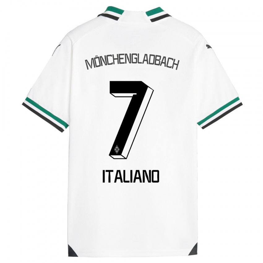 Børn Jacob Italiano #7 Hvid Grøn Hjemmebane Spillertrøjer 2023/24 Trøje T-Shirt