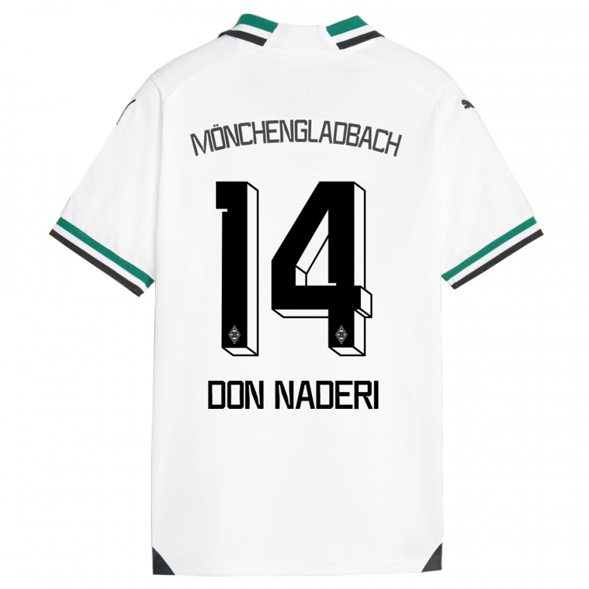 Børn Ryan Don Naderi #14 Hvid Grøn Hjemmebane Spillertrøjer 2023/24 Trøje T-Shirt