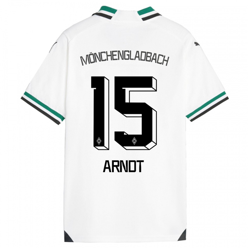 Børn Leo Arndt #15 Hvid Grøn Hjemmebane Spillertrøjer 2023/24 Trøje T-Shirt