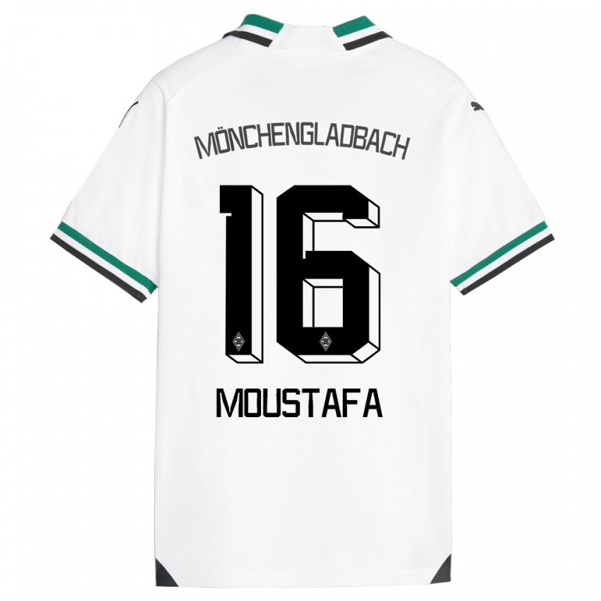 Børn Moustafa Ashraf Moustafa #16 Hvid Grøn Hjemmebane Spillertrøjer 2023/24 Trøje T-Shirt