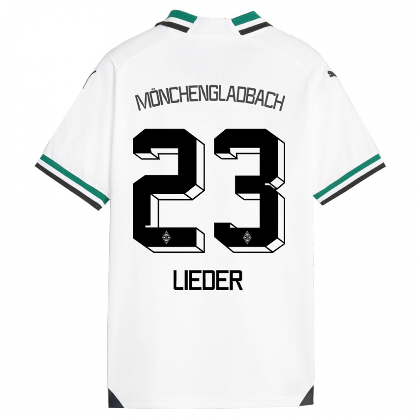 Børn Michel Lieder #23 Hvid Grøn Hjemmebane Spillertrøjer 2023/24 Trøje T-Shirt