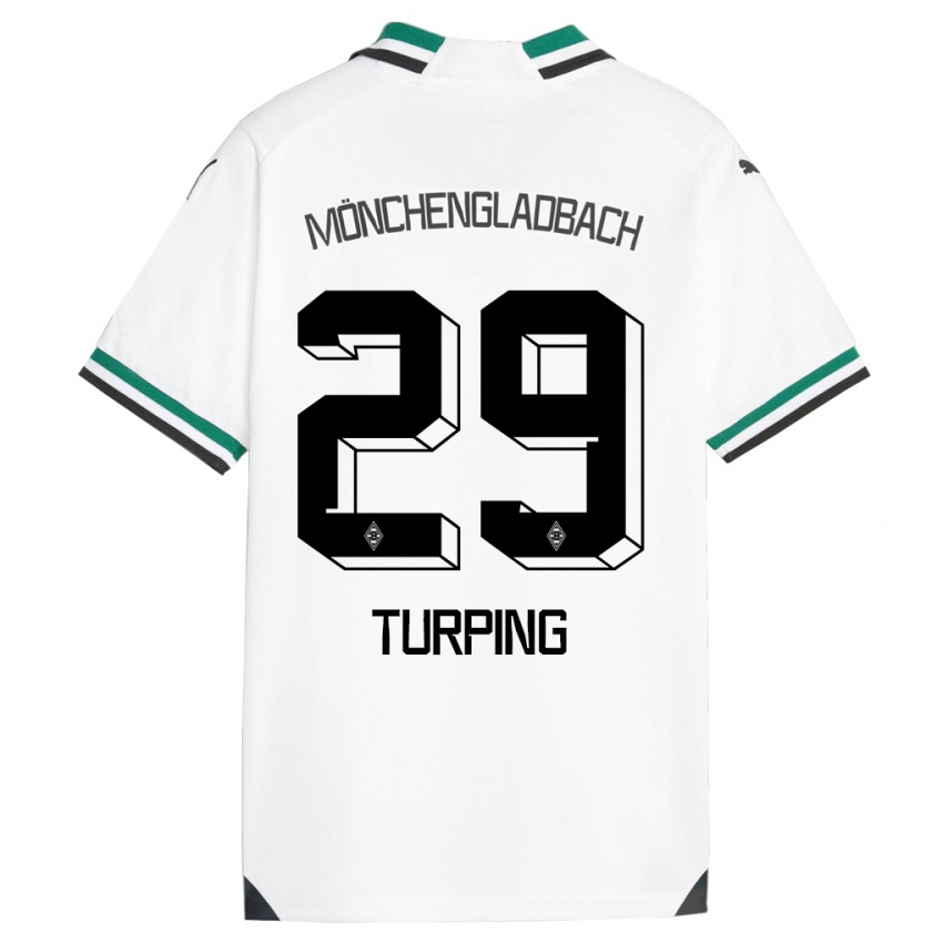 Børn Selim Turping #29 Hvid Grøn Hjemmebane Spillertrøjer 2023/24 Trøje T-Shirt