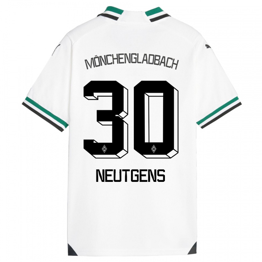 Børn Maximilian Neutgens #30 Hvid Grøn Hjemmebane Spillertrøjer 2023/24 Trøje T-Shirt
