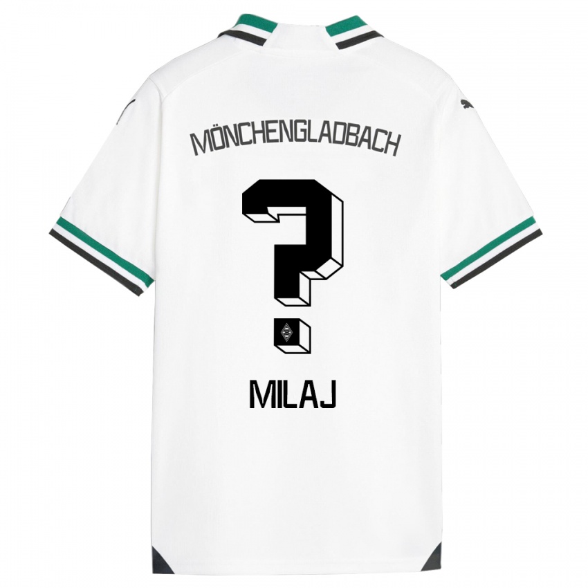 Børn Adonis Milaj #0 Hvid Grøn Hjemmebane Spillertrøjer 2023/24 Trøje T-Shirt