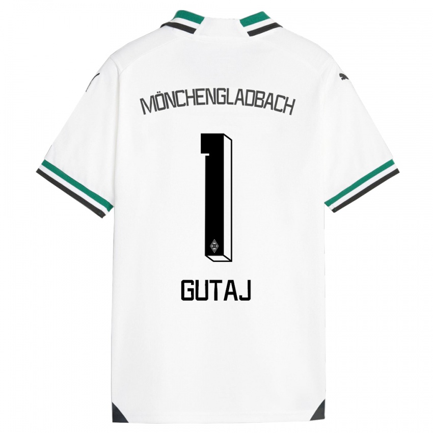 Børn Lindsay Gutaj #1 Hvid Grøn Hjemmebane Spillertrøjer 2023/24 Trøje T-Shirt