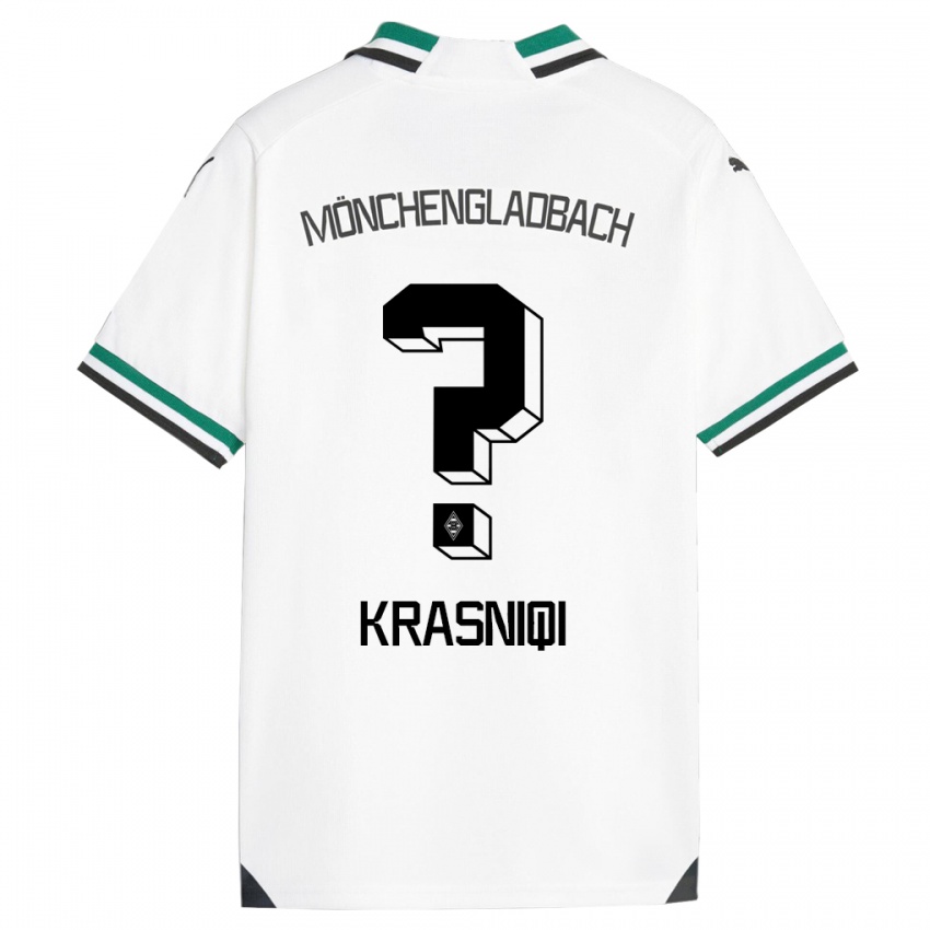 Børn Engjell Krasniqi #0 Hvid Grøn Hjemmebane Spillertrøjer 2023/24 Trøje T-Shirt