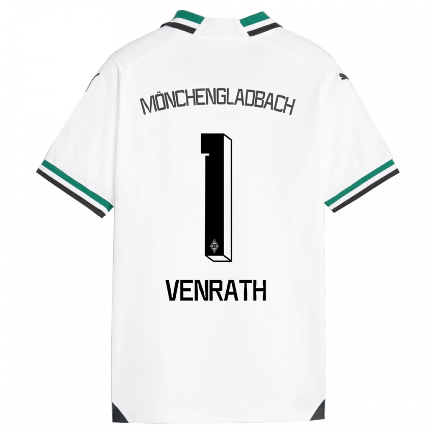 Børn Lisa Venrath #1 Hvid Grøn Hjemmebane Spillertrøjer 2023/24 Trøje T-Shirt