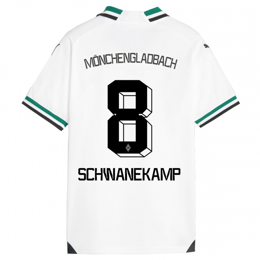 Børn Jana Schwanekamp #8 Hvid Grøn Hjemmebane Spillertrøjer 2023/24 Trøje T-Shirt