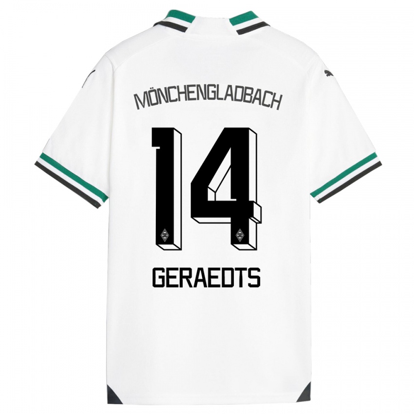 Børn Kelsey Geraedts #14 Hvid Grøn Hjemmebane Spillertrøjer 2023/24 Trøje T-Shirt