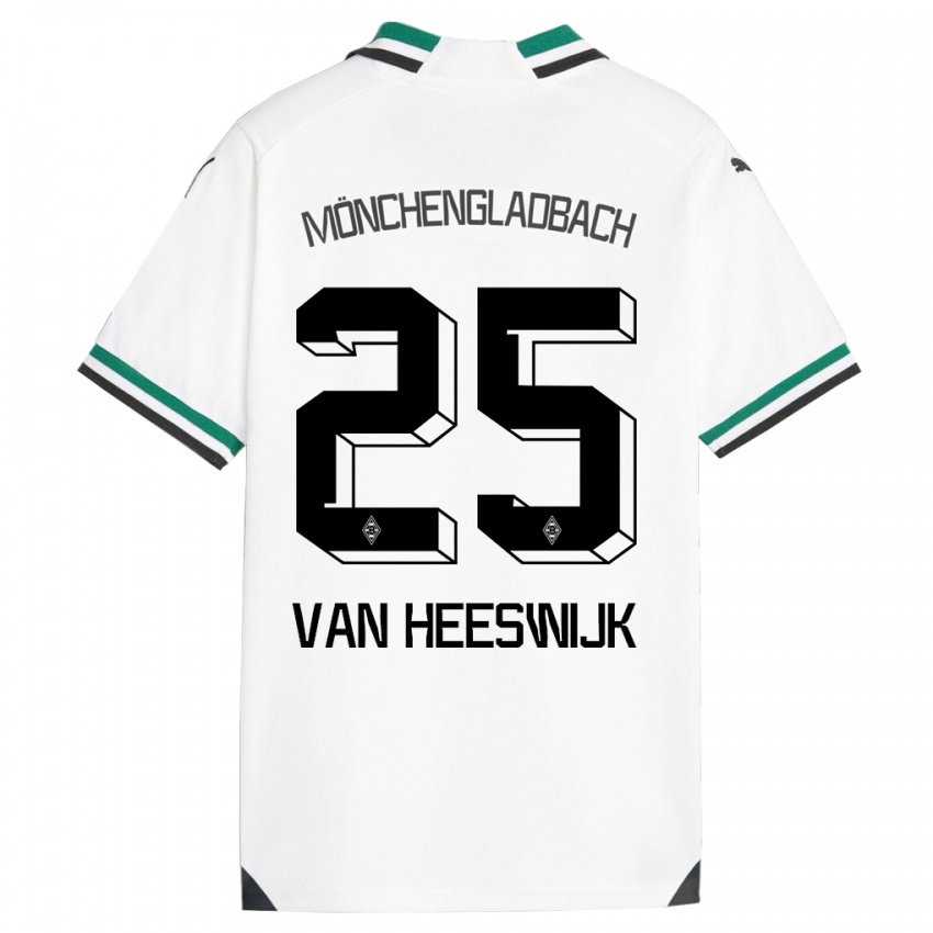 Børn Amber Van Heeswijk #25 Hvid Grøn Hjemmebane Spillertrøjer 2023/24 Trøje T-Shirt