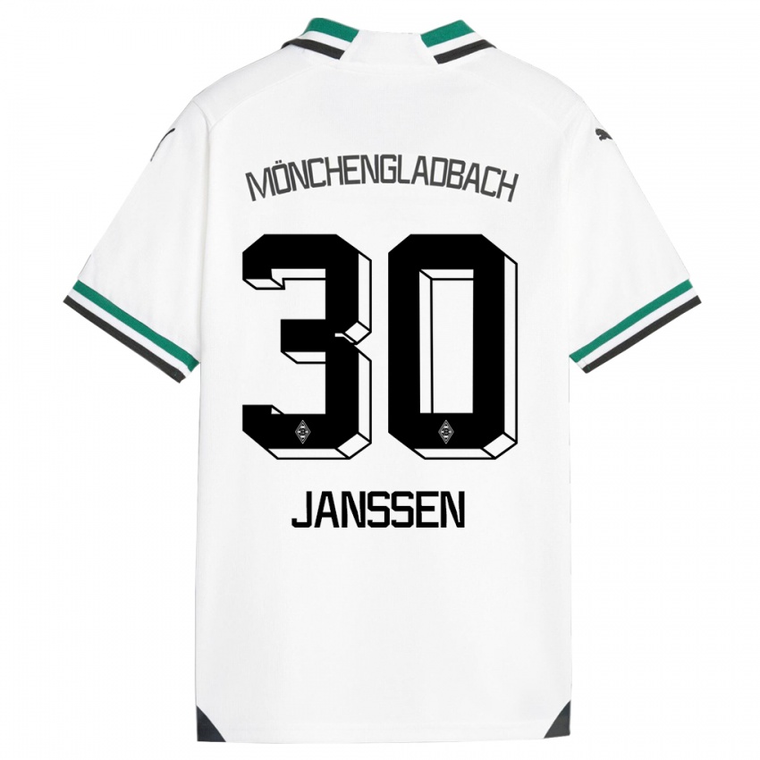 Børn Annalena Janssen #30 Hvid Grøn Hjemmebane Spillertrøjer 2023/24 Trøje T-Shirt