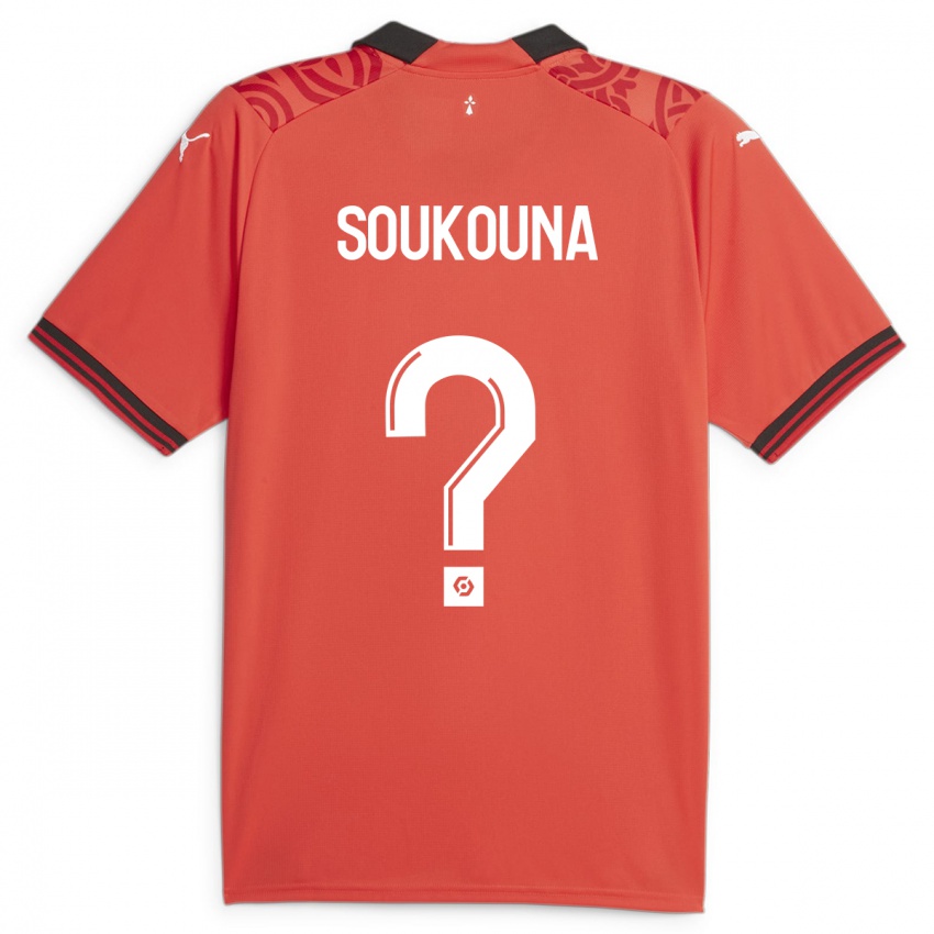 Børn Isiaka Soukouna #0 Rød Hjemmebane Spillertrøjer 2023/24 Trøje T-Shirt