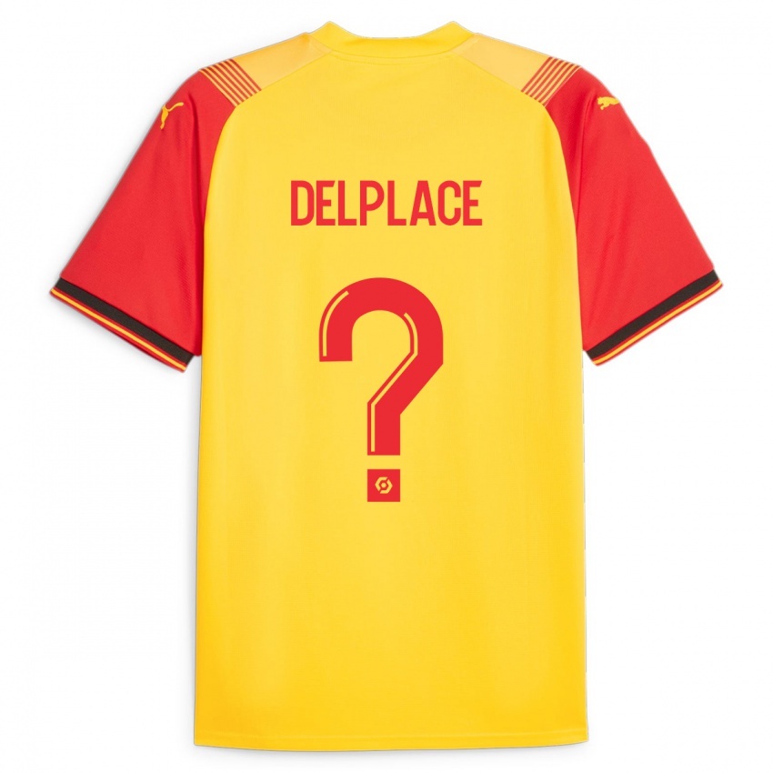 Børn Adam Delplace #0 Gul Hjemmebane Spillertrøjer 2023/24 Trøje T-Shirt