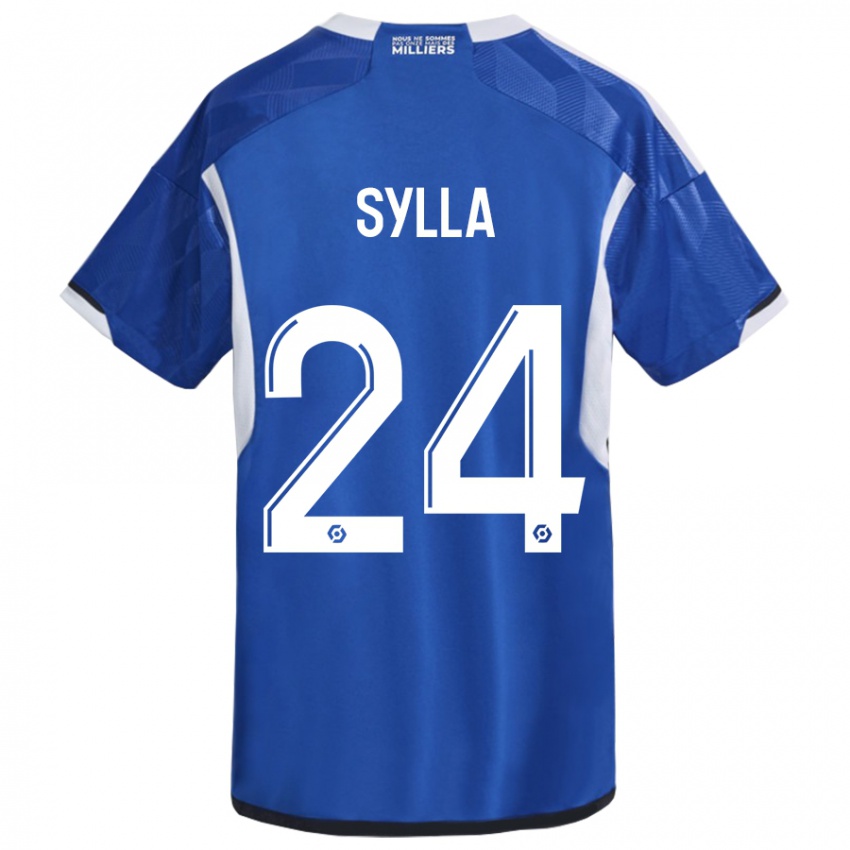 Børn Abakar Sylla #24 Blå Hjemmebane Spillertrøjer 2023/24 Trøje T-Shirt