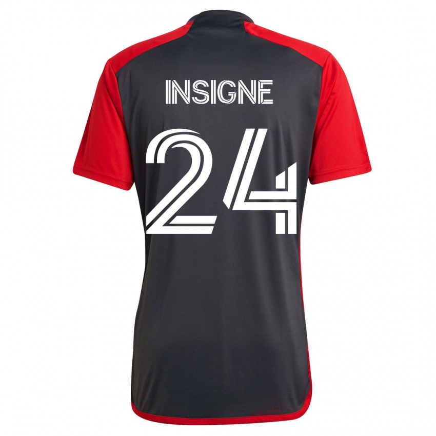 Børn Lorenzo Insigne #24 Grå Hjemmebane Spillertrøjer 2023/24 Trøje T-Shirt